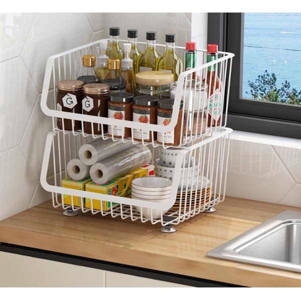 5 Tier 105cm Height Steel Kitchen Basket Rack For Vegetable Storage