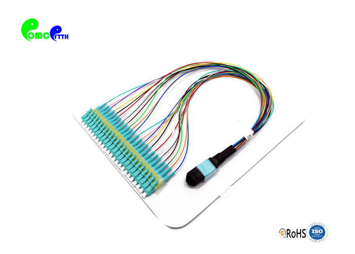 Мужчина разветвителя 0.9mm MTP - волокна кабеля OM4 24 LC 30cm для MPO/MPO - кассета/панели LC