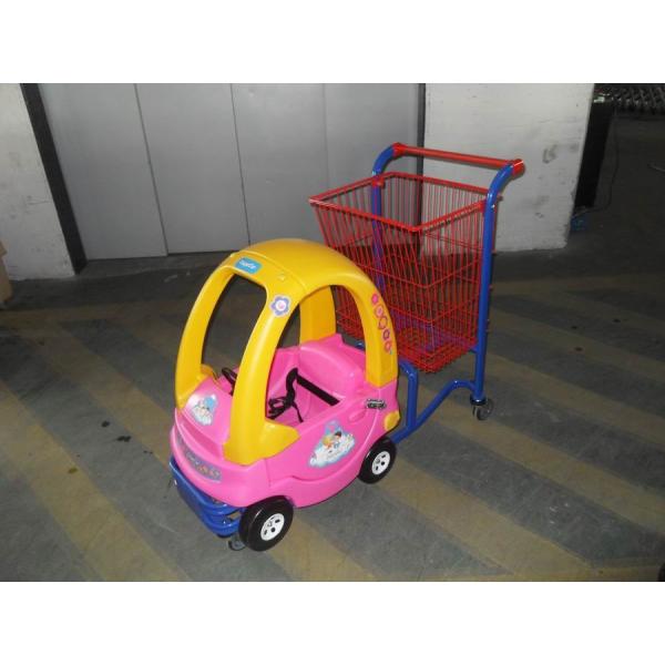 Anti UV Handle Supermarket Shopping Trolley with Swivel Casters