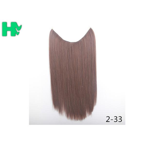 Synthetic Fibre Hair Extensions Straight Double Drawn Human Hair Wefts