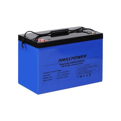 Amaxpower 90Ah 12V Deep Cycle AGM Battery 1200 Cycle Sealed Deep Cycle Marine Battery