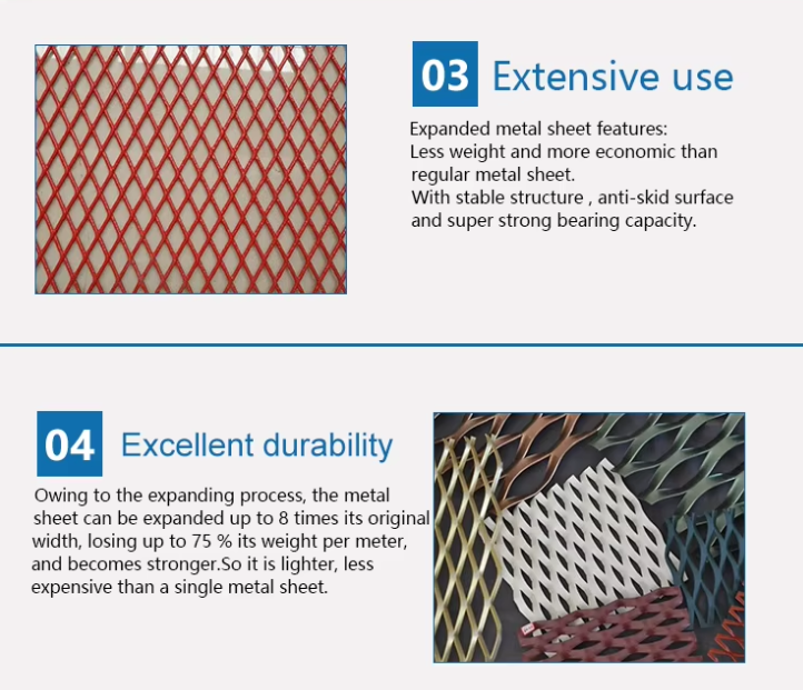 2mm Thickness Low Carbon Steel Expanded Metal Mesh with 20×40mm Openings for Fence and Construction