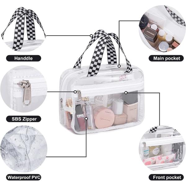 Clear Makeup Travel Toiletry Tote Bags Large Cosmetic Organizer Zipper Pouch Purse