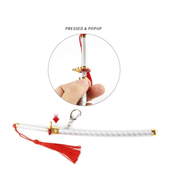 Press to Eject Sword 3D Model Keychain Demon Slayer Rengoku Kyoujurou Samurai