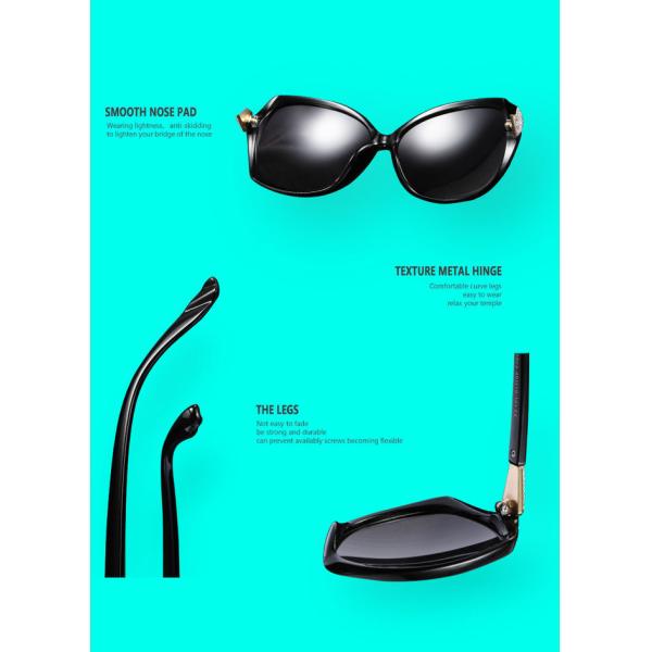 144MM PC Sunglasses Women'S Polarized With Readers Diamond Decoration