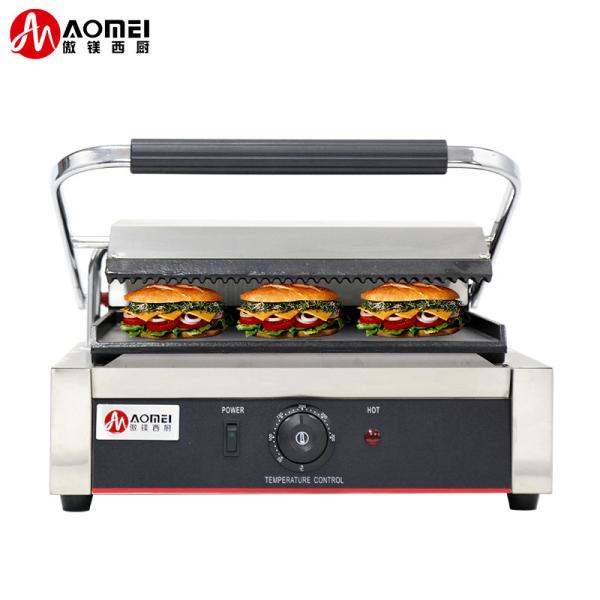 Grelhas antiaderentes Panini grelhadoras de sanduíches eléctricas máquina de aço inoxidável 220v