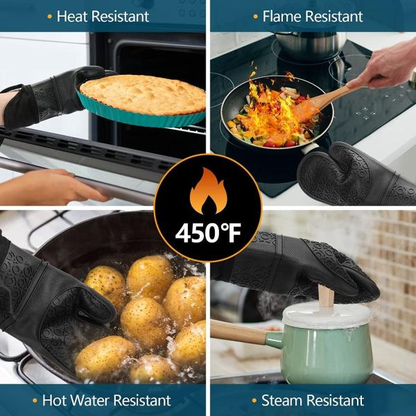 Gants multifonctionnels Oven Mitts Nontoxic de silicone lavable d'Oilproof