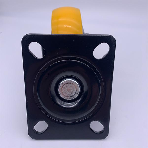 4 Inch Swivel Plate Caster Wheels on Orange Polyurethane Wheels