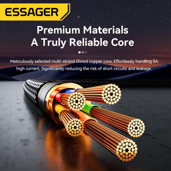 ESSAGER ES-X58 Series 100W PD Type C Cable USB C to USB C