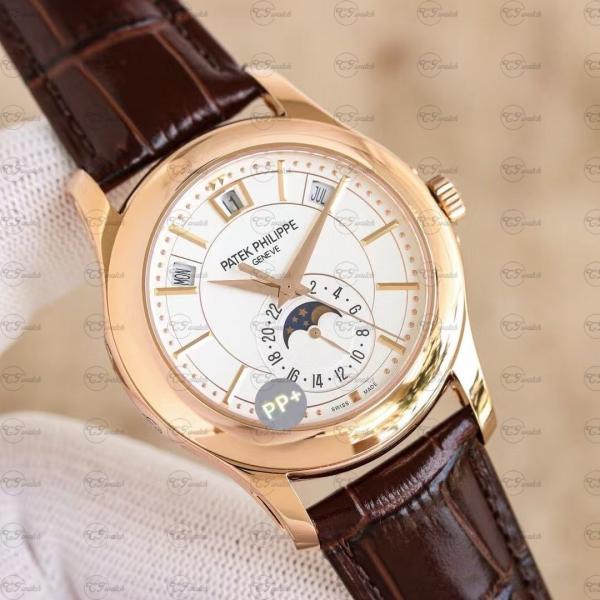 Patek Philippe 5205G rose Gold whiteDial Annual Calendar Automatic Super Clone Luxury Watch Men