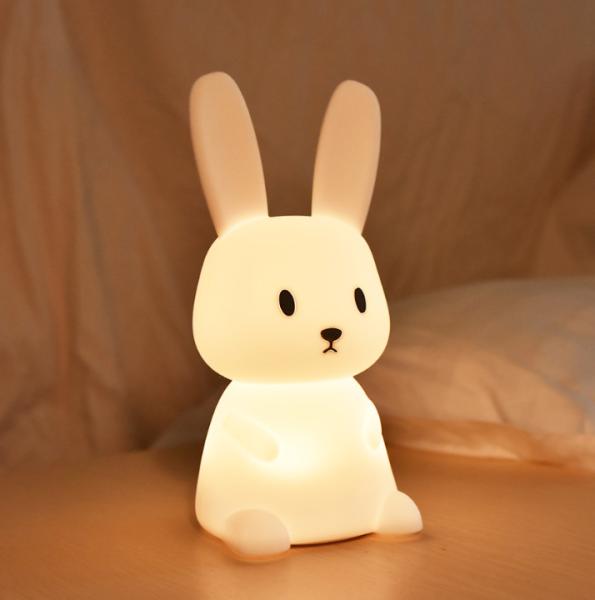 Luz da noite do coelho do silicone do diodo emissor de luz de Bunny Lop Bunny Lamp Cartoon do silicone