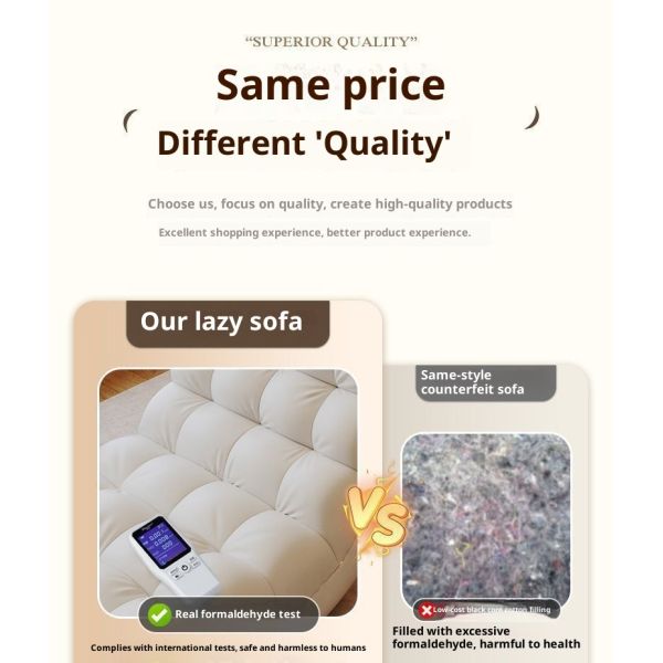 Modern Single Balcony Tatami Lounge Chair Lazy Leisure Bean Bag Sofa with Tech Fabric Modular Design for Living Room