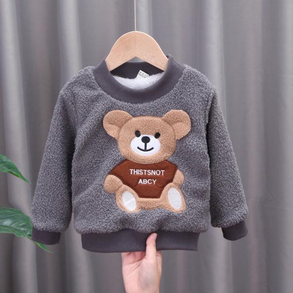 Camiseta do urso da roupa das crianças do inverno