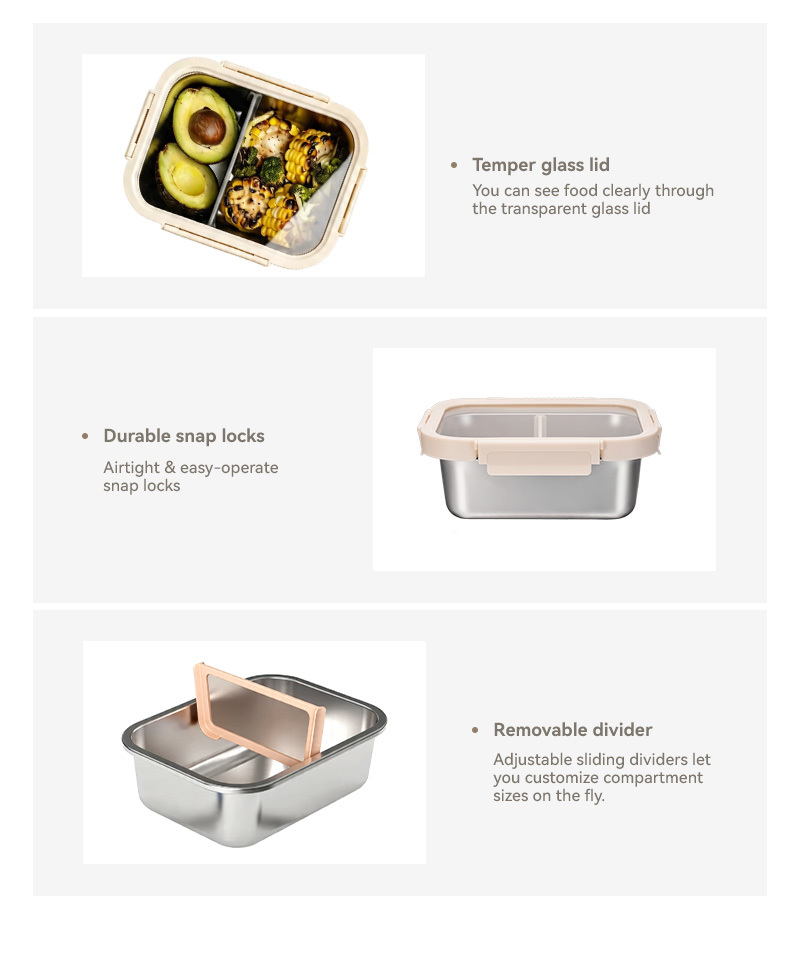 Odor-resistant Stainless Steel Lunch Box Walmart With Zero-waste Lifestyle For Eco-Friendly & Sustainable DTC Brands