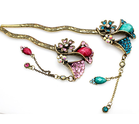 European and American retro hair accessories hair pin hairpin hairpin fringed petals