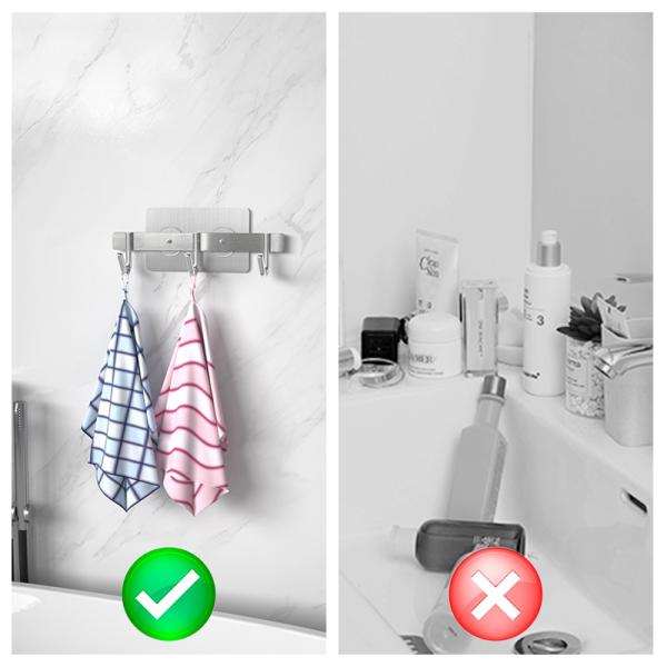 Double Nail Self Adhesive Bathroom Accessories And Fixtures No Drilling