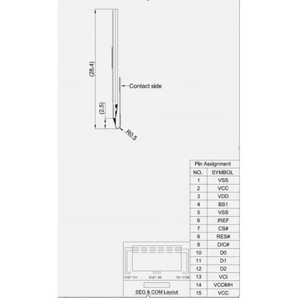 0.75дюймовый 128х128 круглый панель дисплея OLED SSD1327 Малый соединитель экрана OLED 15pin SPI I2C панель OLED