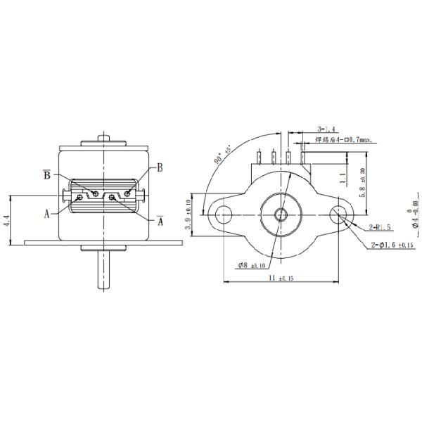 2 - мотор Dc stepper мотора провода участка 4 мини прочный 8mm микро- линейный, мотор 3.3V 0.2A премьер-министра Stepper