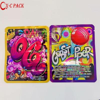 3.5g 7g 14G 28g Custom Smell Proof Print Box Cali Pack Cookie Packaging Gummy 1 Oz Mylar Bag