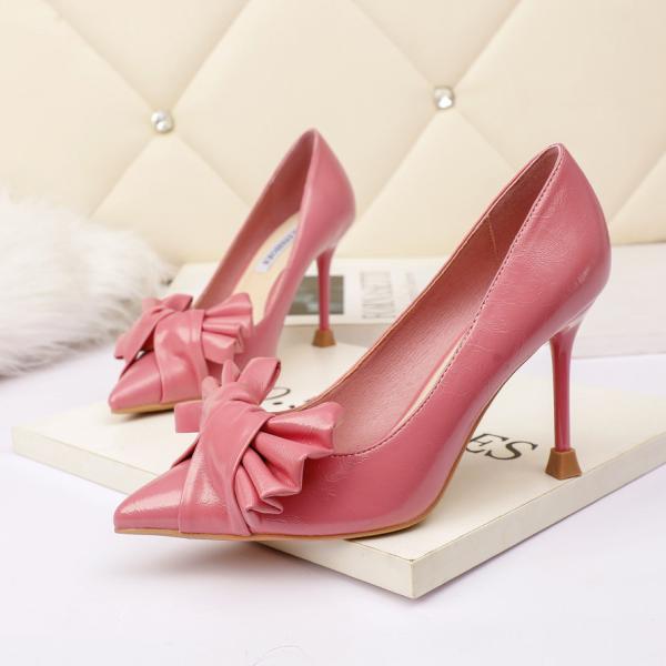 9811-3 Fashion Pointed Shallow Mouth High Heels Bow Sexy Thin Women'S Single Shoes Nightclub Professional Women'S Shoes