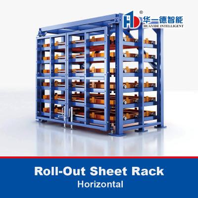 Roll Out Metal Structure Rack Heavy Duty Manual Horizontal Sheet Metal Storage Rack Industrial Use