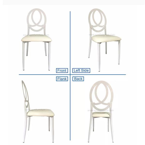 White Iron Wedding Chiavari Chair Phoenix Back With Fixed Seat Cushion