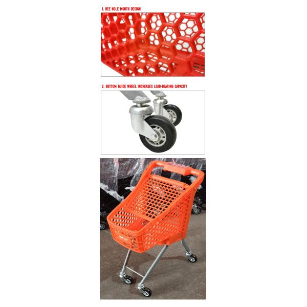 4 Wheel Plastic Shopping Trolley Easy Move Supermarket Children's Shopping Cart