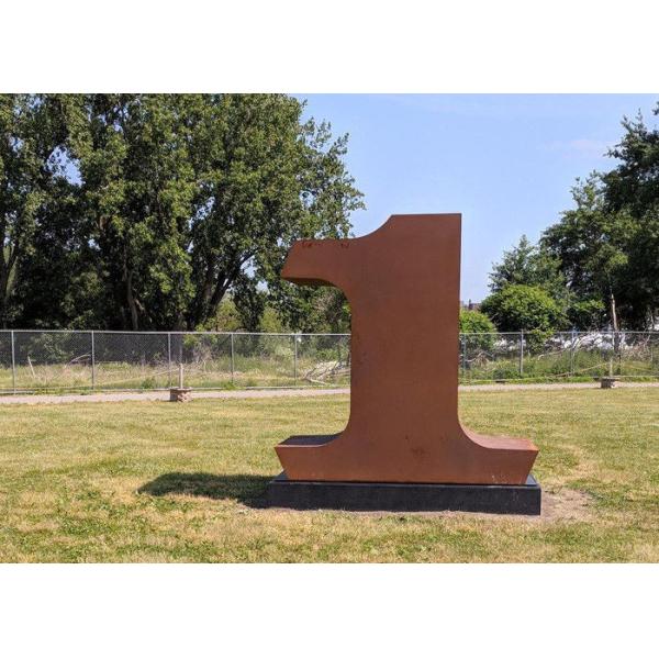 Contemporary Decoration Outdoor Metal Art Sculpture Corten Steel Numbers