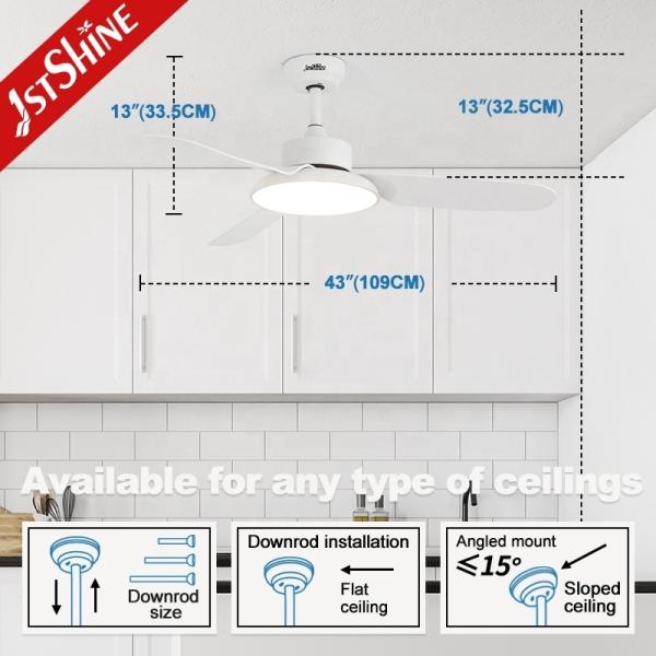 Design moderno 3 lâminas LED ventilador de teto com controle remoto e 110-240V tensão de entrada