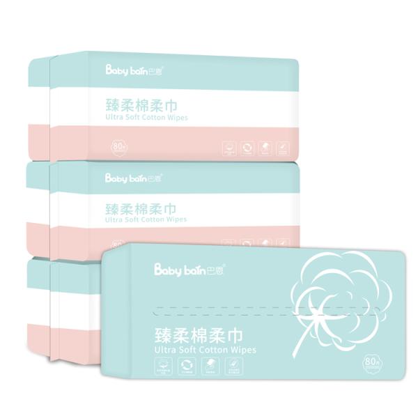 Ткани 100% хлопок младенца лицевые устранимые сухие для ежедневной пользы