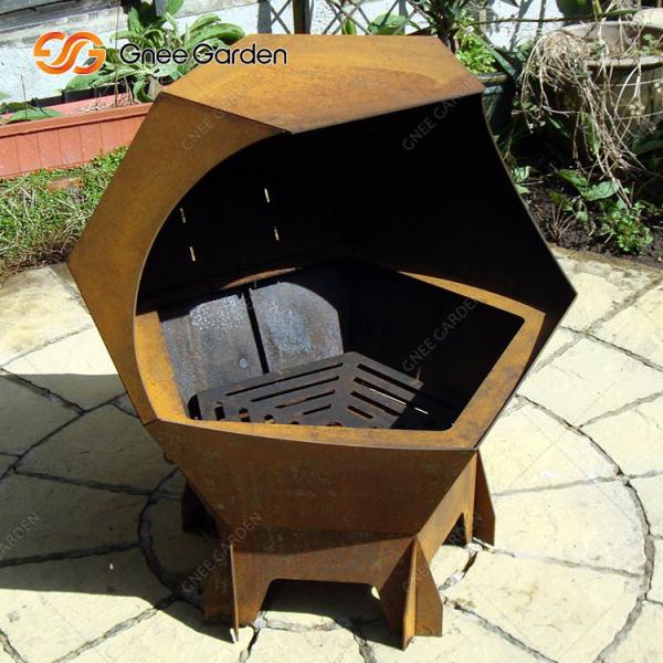 Simple Operation Corten Iron BBQ Charcoal Cooking Grill For Outdoor Party