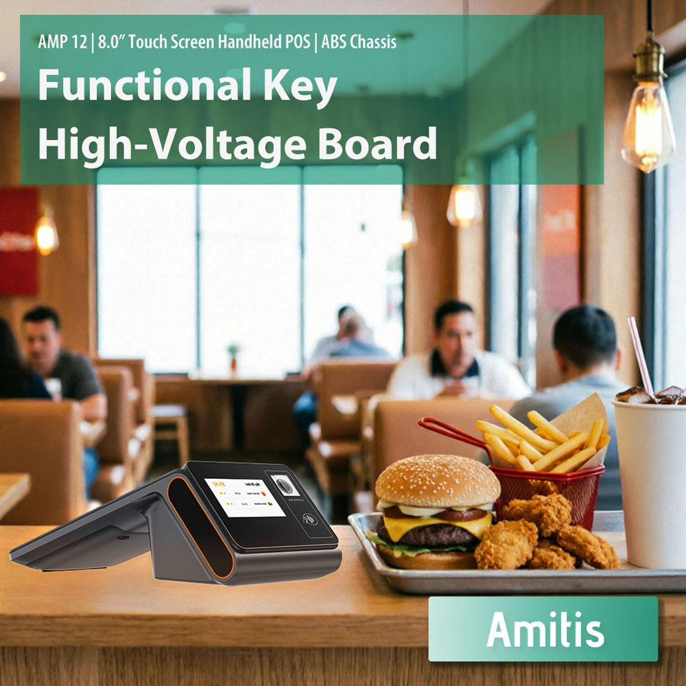 Handheld POS Terminal with Functional Key High-Voltage Board and Sealing Screw for QSR