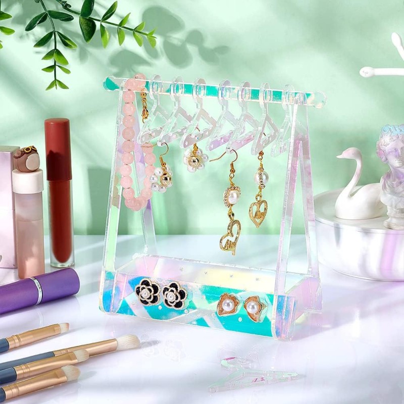 Acrylic Creative Dazzling Triangle Jewelry Rack Hanger Elegant Accessories Storage Earrings Necklaces Jewelry Storage Rack