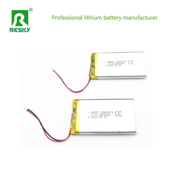 リポリチウムポリマー電池セル 604070 2000mAh 3.7V 7.4wh ポータブルメディアプレーヤー用