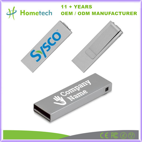 2.0/3.0 USB флэш-накопитель 8 ГБ 16 ГБ 32 ГБ 64 ГБ 128 ГБ Мини-Пендрайв Металлический Клип Мемориальный Стик