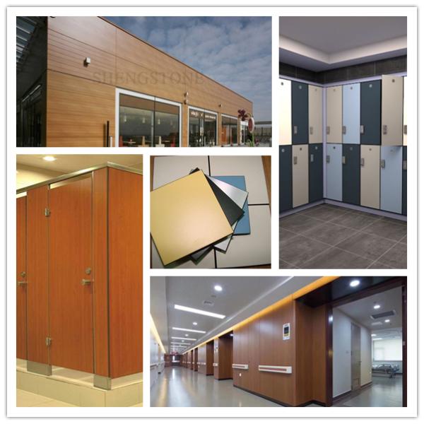 Las laminas de alta presión condensan los paneles de HPL para el cubículo del retrete decorativo