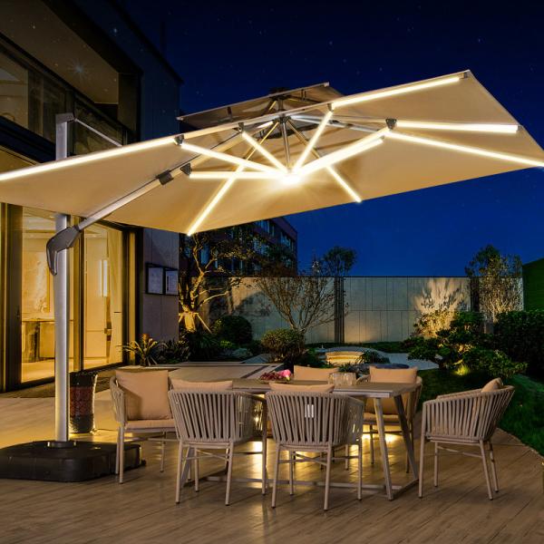 12ft Cantilever Umbrella Ideal for Outdoor Furniture and Nature-Inspired Designs