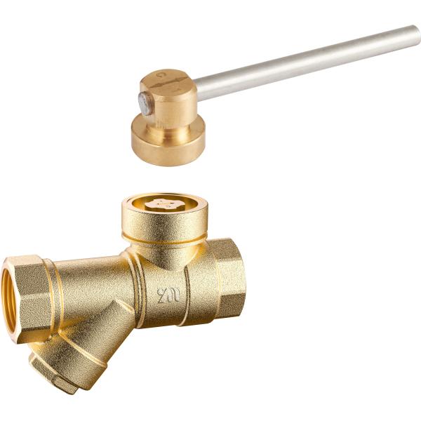 1203 One way Magnetic Lockable Brass Ball Valve with Stainless Steel Strainer and Optional 12-C6 Mech. Code Lock Cover