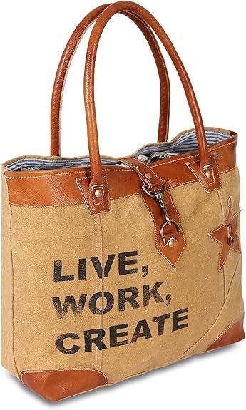 Upcycled Large Canvas shoulder Bag for women canvas tote boho handbag