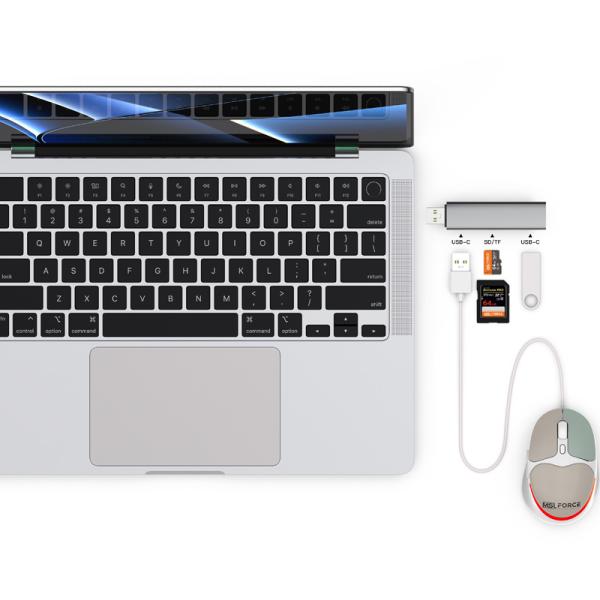 USB C 3.2 Gen 2 Hub USB avec lecteur de carte USB 3.0 2 en 1