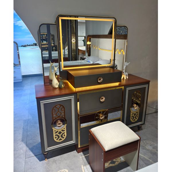 Foshan Wholesale Luxury Complete Bedroom Sets 5 Pieces king Size Bed Suite Wooden Frame Turkish Modern Bedroom Furniture Set