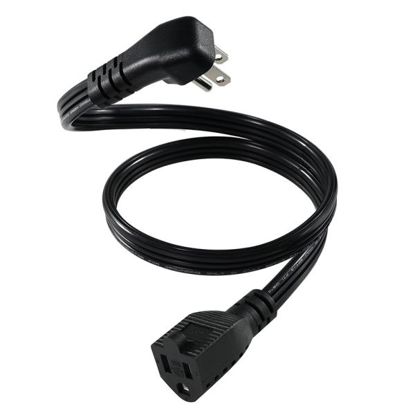 14 AWG SPT-3 Flat Wire Power Cord NEMA 5-15P to 5-15R Straight Blade Plug 15A 125V Flexible Cable for Industrial/Home Use