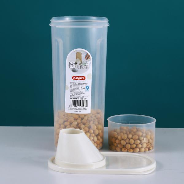 Plastic Rectangular Cereal Storage Tank For Kitchen Transparent Sealed