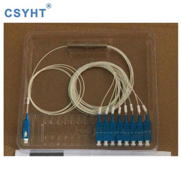 Mini tipo de aço divisor 0.9mm do tubo do PLC da fibra ótica com o conector do ST FC do LC