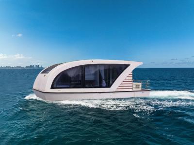 Maison flottante de luxe en aluminium, bateau de 8 m de long pour les visites.