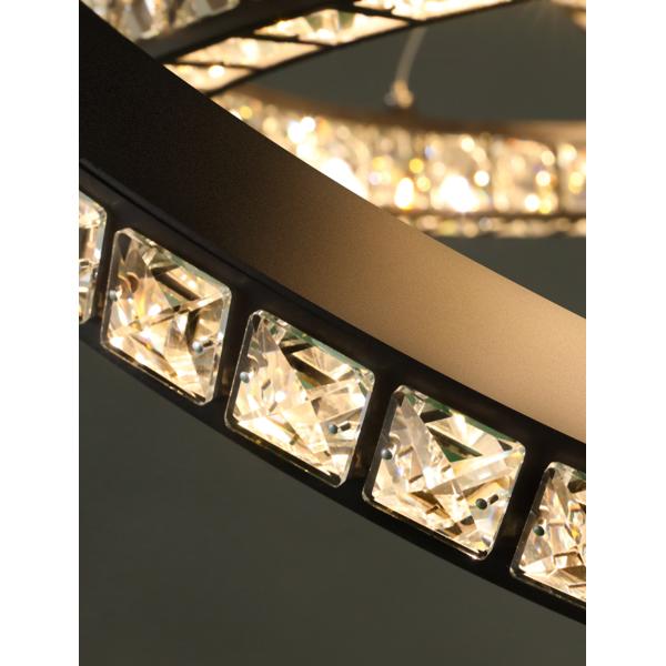 Black Crystal Chandelier For Living Room Long Luxury black chandelier stair(WH-CY-209)