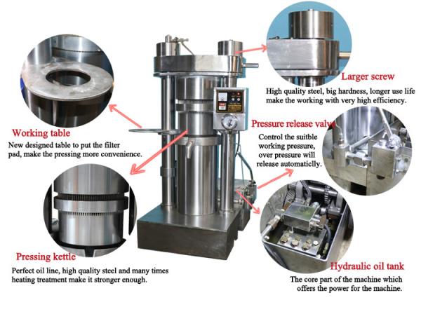4kg / Batch Electric Oil Press Machine High Pressure 335 Mm Oil Cake Diameter