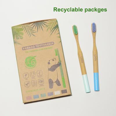 OEM de bambu biodegradável do grupo 6pcs da família da escova de dentes do carvão vegetal do ISO 100%