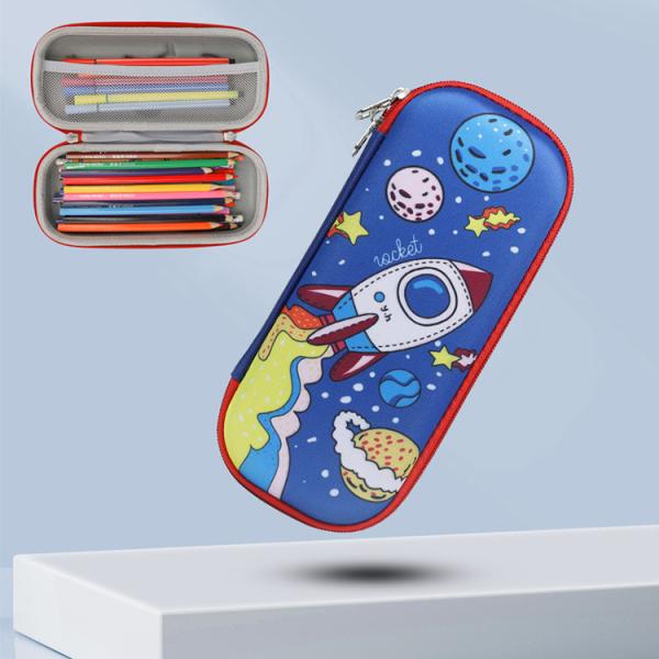 School Students' Waterproof Hard-shell Pencil Case with Zipper Closure and Large Capacity