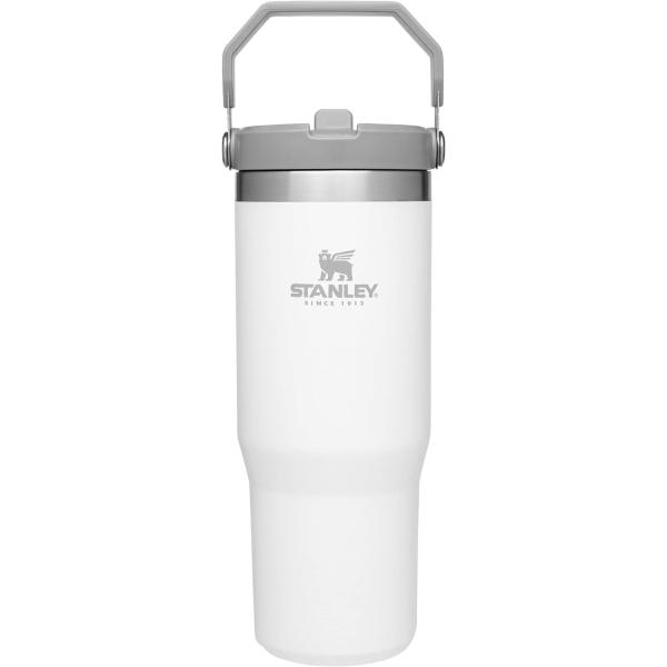 IceFlow Stainless Steel Tumbler with Straw, Vacuum Insulated Water Bottle for Home, Office or Car, Reusable Cup